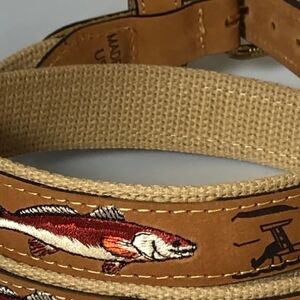 ZEP-PRO Tan Fish Embroidered Belt